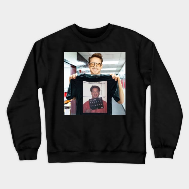 The same Robert Downey Jr pic photoshopped everywhere 2 Crewneck Sweatshirt by Lukasking Tees